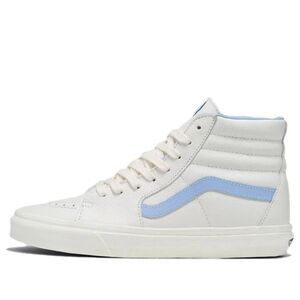 Vans SK8-Hi logo-patch sneakers white/blue size‎ 9.5 New Without Box